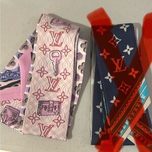 Louis Vuitton Pink and Navy Silk Accessories